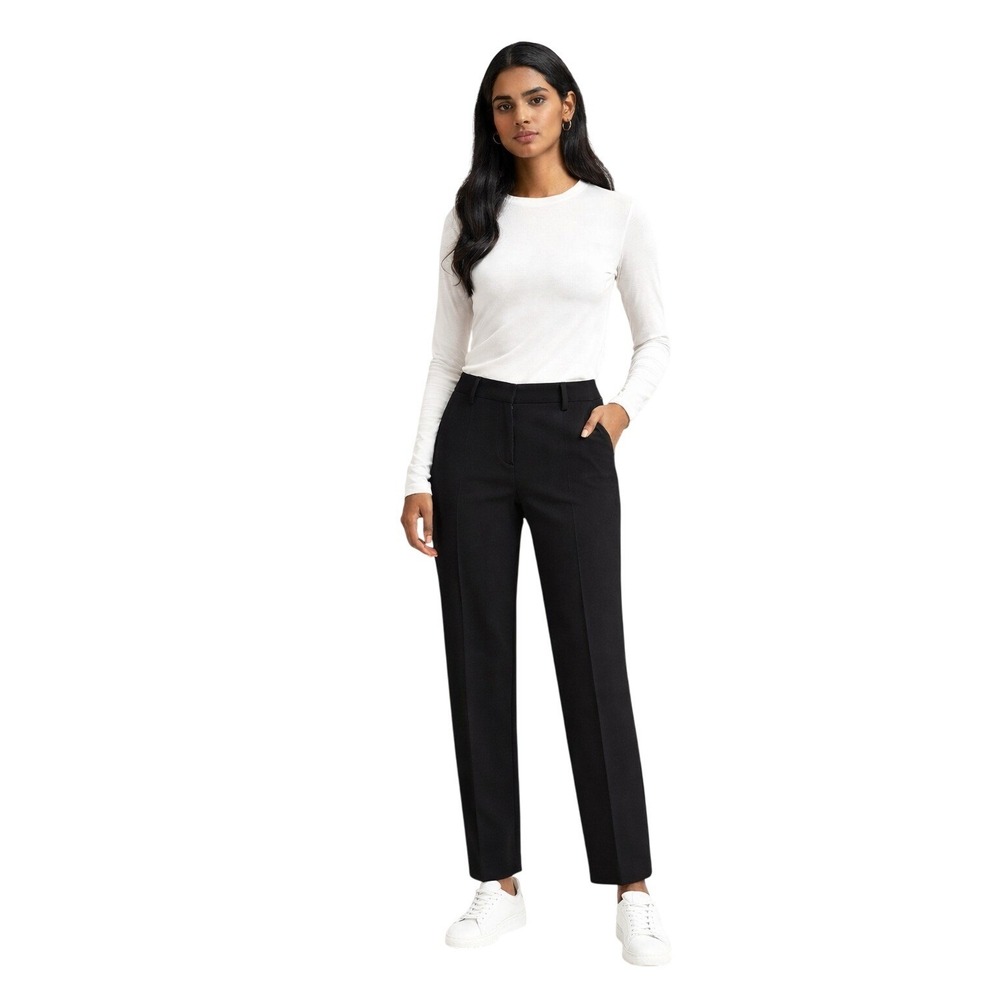 THEORY Testra 2B Edition Classic Cropped Pant Stretch Wool Dark Academia 2